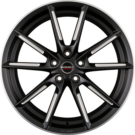 Borbet LX Black Matt Spoke Rim Polished Alufelge 8x19 Zoll ET50 LK 5x114.3 ML72.5