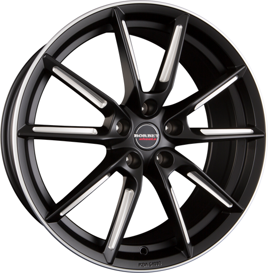 Borbet LX Black Matt Spoke Rim Polished Alufelge 8x19 Zoll ET50 LK 5x114.3 ML72.5 – Bild 2