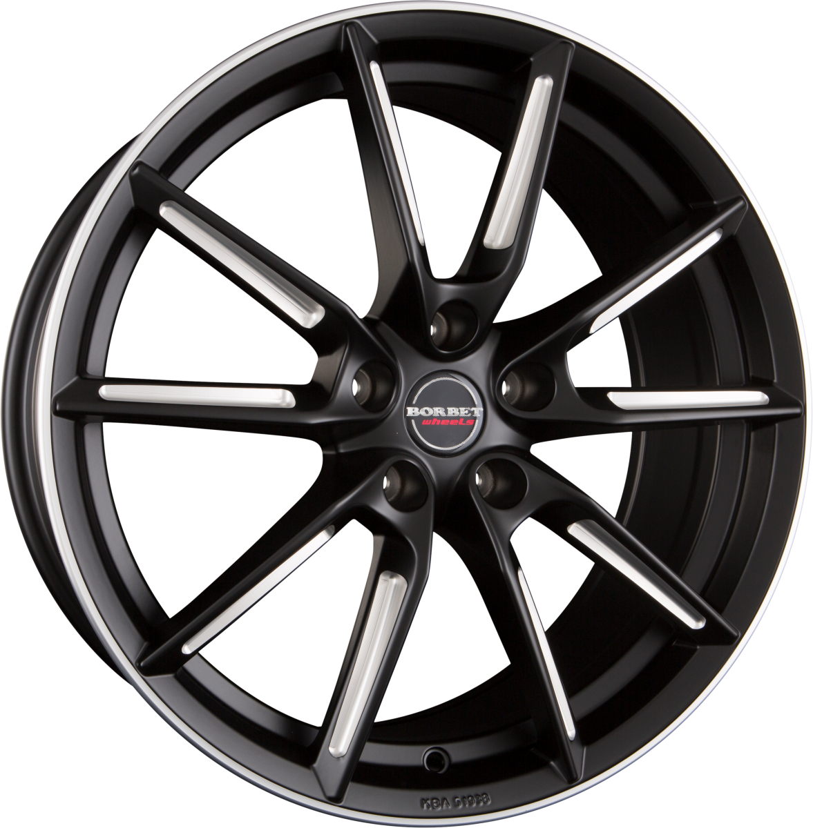 Borbet LX Black Matt Spoke Rim Polished Alufelge 8x19 Zoll ET50 LK 5x114.3 ML72.5 – Bild 2