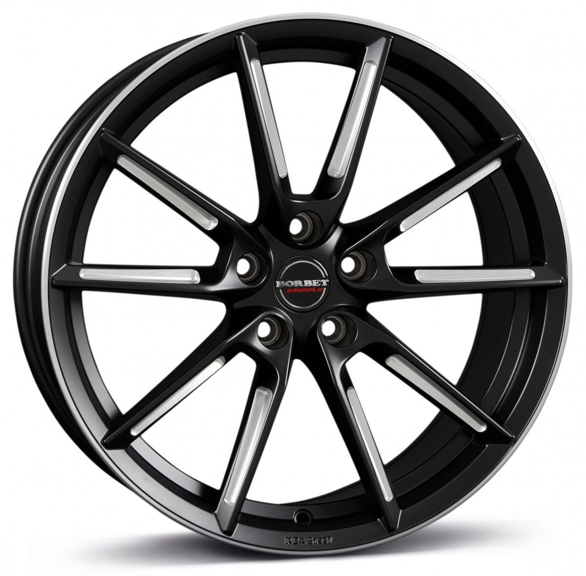 Borbet LX black matt spoke rim polished 8.5x19 ET37 - LK5/114.3 ML72.5