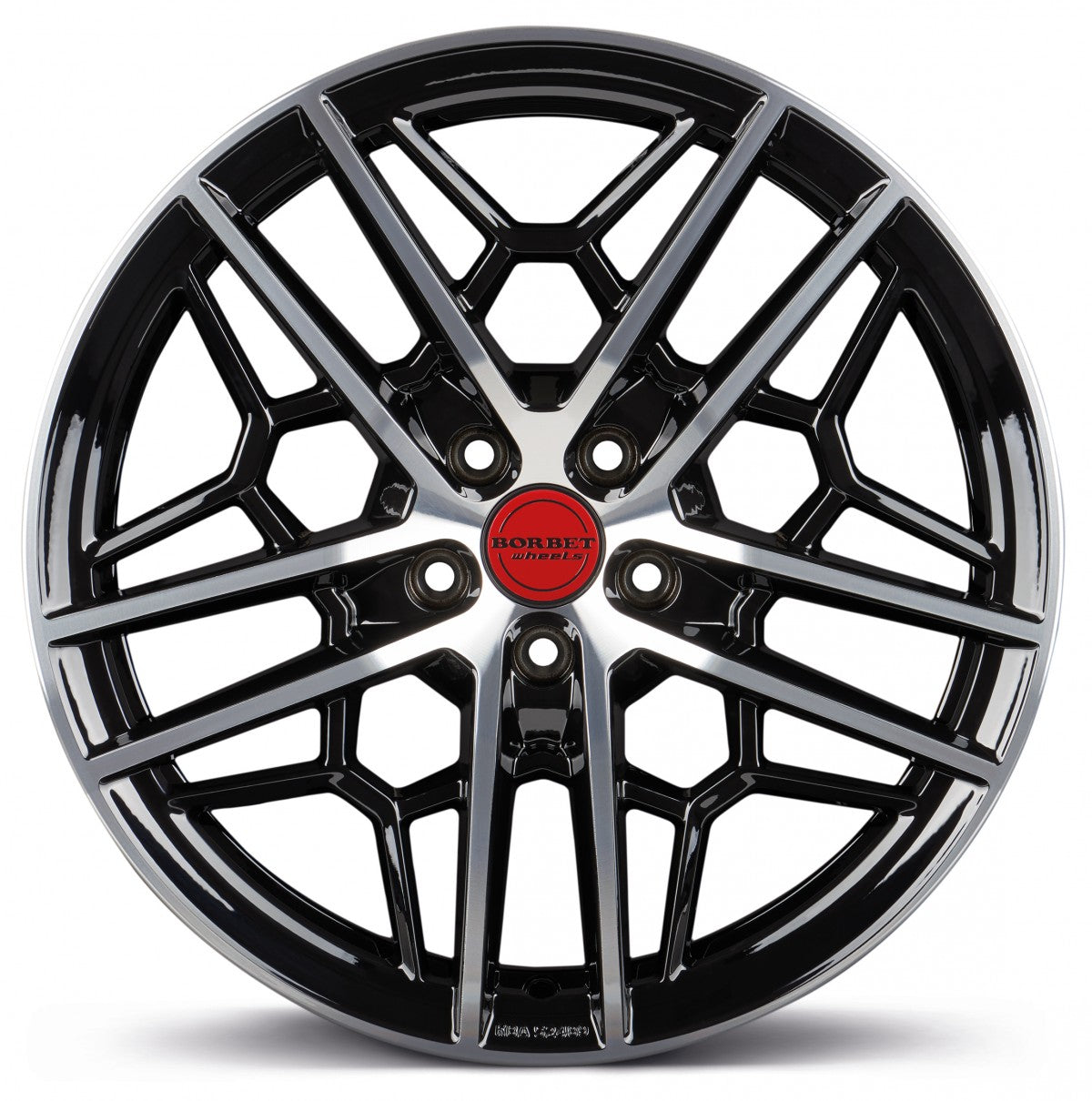 Borbet GTY black rim polished glossy 8.5x19 ET35 - LK5/112 ML66.5