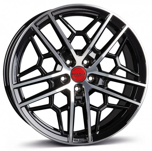 Borbet GTY black rim polished glossy 8.5x19 ET45 - LK5/108 ML72.5