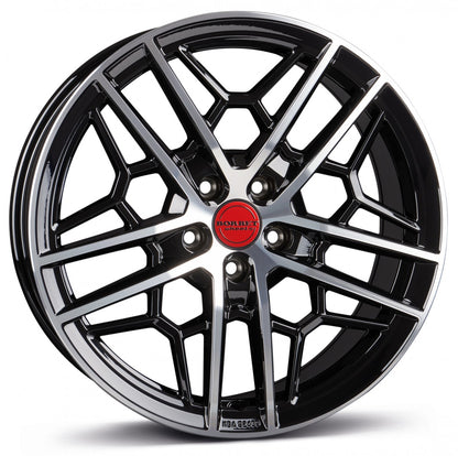 Borbet GTY black rim polished glossy 8.5x19 ET45 - LK5/108 ML72.5