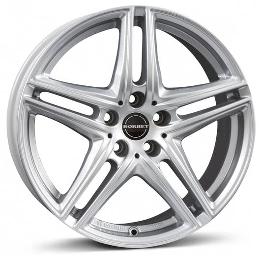 Borbet XR brilliant silver 6.5x16 ET22 - LK5/112 ML66.6