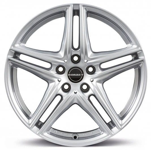 Borbet XR brilliant silver 6.5x16 ET22 - LK5/112 ML66.6