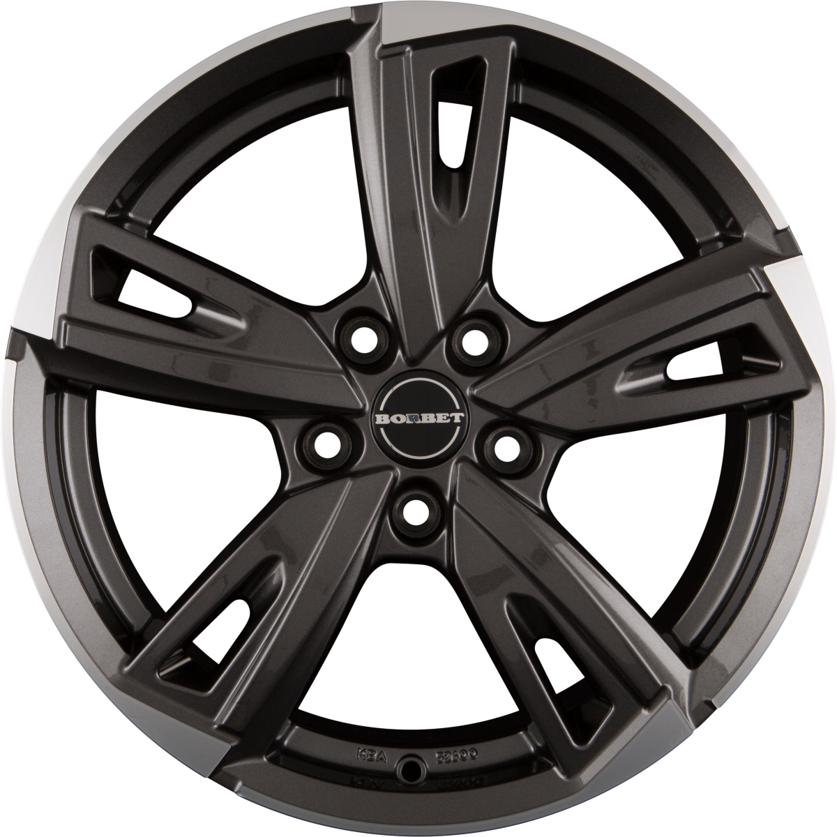 Borbet BU1 Mistral Anthracite Glossy Polished Alufelge 7.5x17 Zoll ET50 LK 5x112 ML57.1