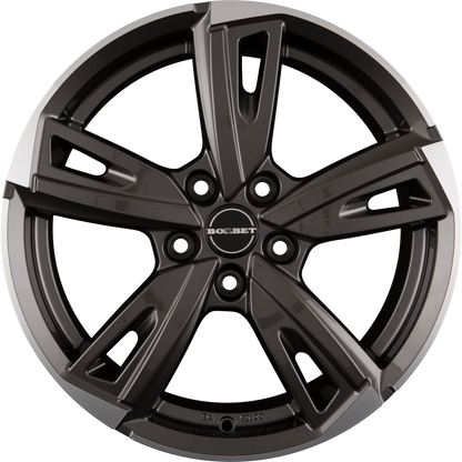 Borbet BU1 Mistral Anthracite Glossy Polished Alufelge 7.5x17 Zoll ET50 LK 5x112 ML57.1
