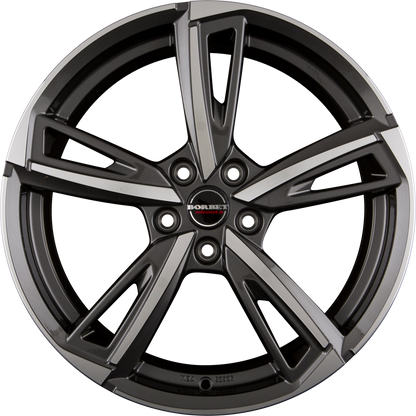 Borbet BU1 Mistral Anthracite Glossy Polished Alufelge 8x19 Zoll ET40 LK 5x112 ML72.5