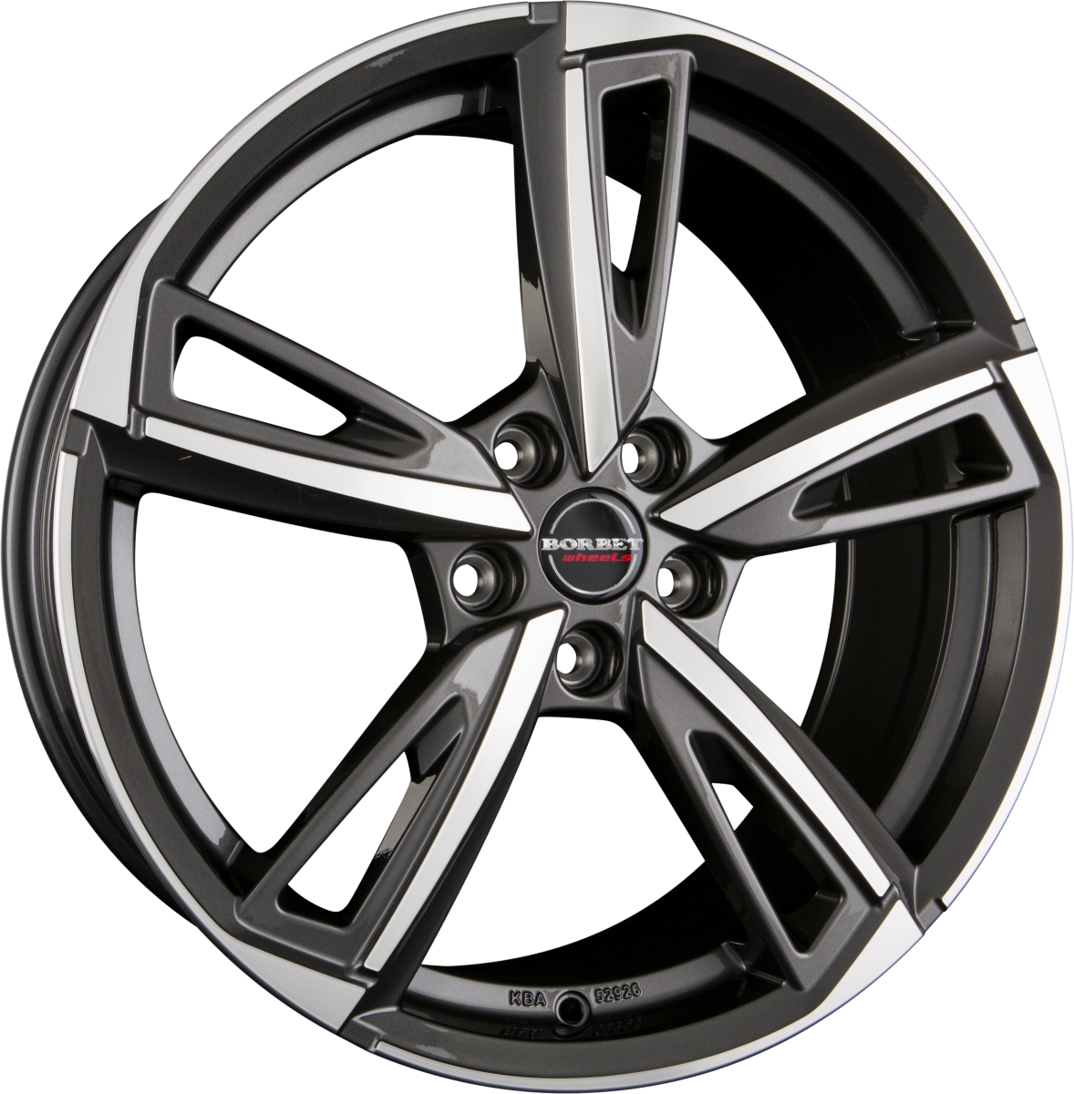 Borbet BU1 Mistral Anthracite Glossy Polished Alufelge 8x19 Zoll ET40 LK 5x112 ML72.5 – Bild 2