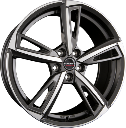 Borbet BU1 Mistral Anthracite Glossy Polished Alufelge 8x19 Zoll ET40 LK 5x112 ML72.5 – Bild 2
