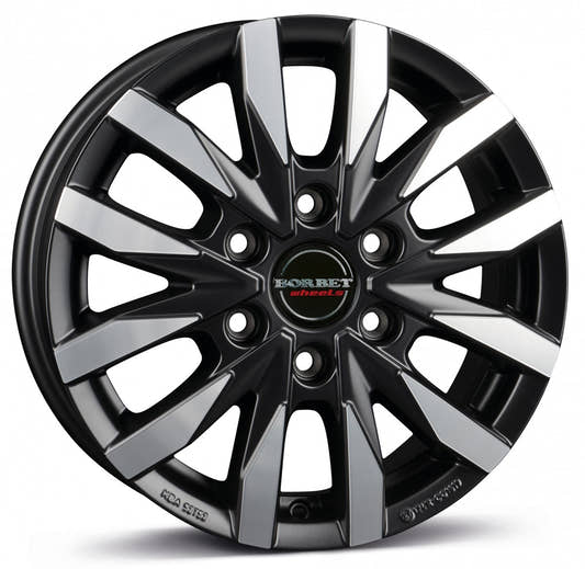 Borbet CW6 black polished matt 7.5x18 ET47 - LK6/130 ML84.1