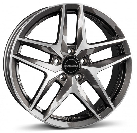 Borbet Z mistral anthracite glossy polished 8x18 ET31 - LK5/112 ML66.5