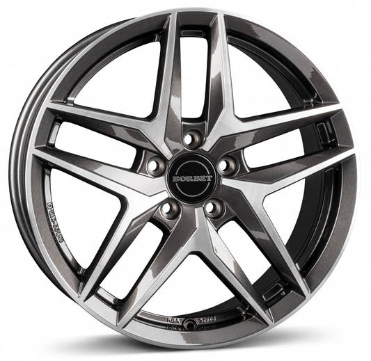Borbet Z mistral anthracite glossy polished 8x19 ET27 - LK5/112 ML66.5