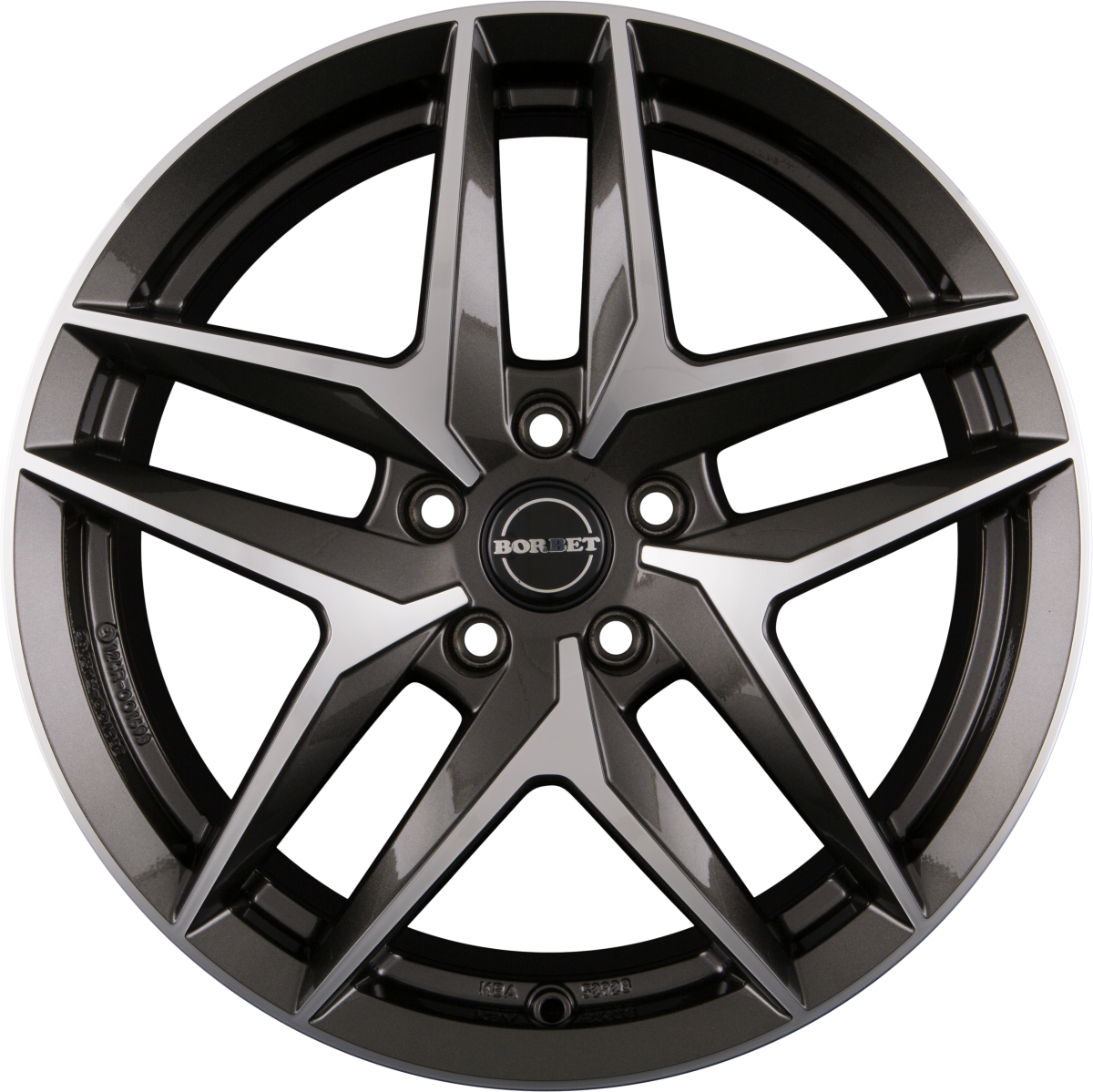 Borbet Z Mistral Anthracite Glossy Polished Alufelge 8x19 Zoll ET38 LK 5x112 ML66.6