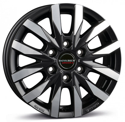Borbet CW6 black polished matt 6.5x16 ET62 - LK6/130 ML84.1