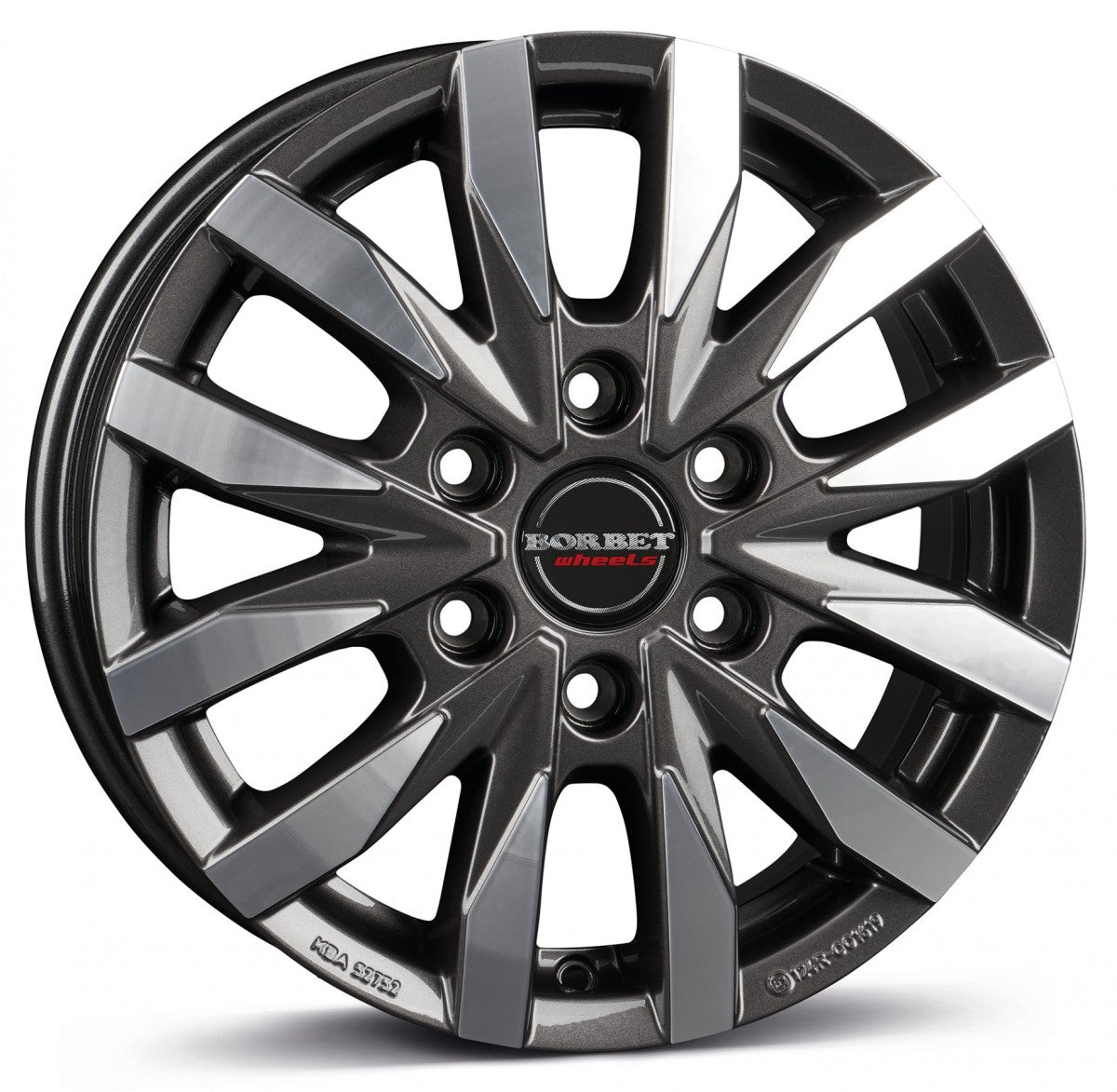 Borbet CW6 mistral anthracite glossy polished 6.5x16 ET62 - LK6/130 ML84.1