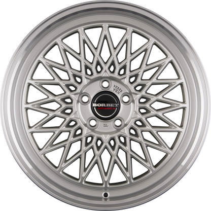 Borbet B Silver Rim Polished Alufelge 7x17 Zoll ET25 LK 4x100 ML64.1