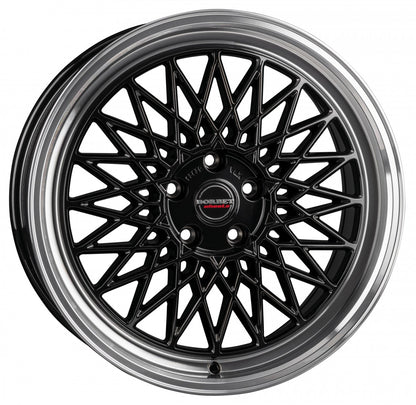 Borbet B black rim polished 8x17 ET45 - LK5/112 ML66.5