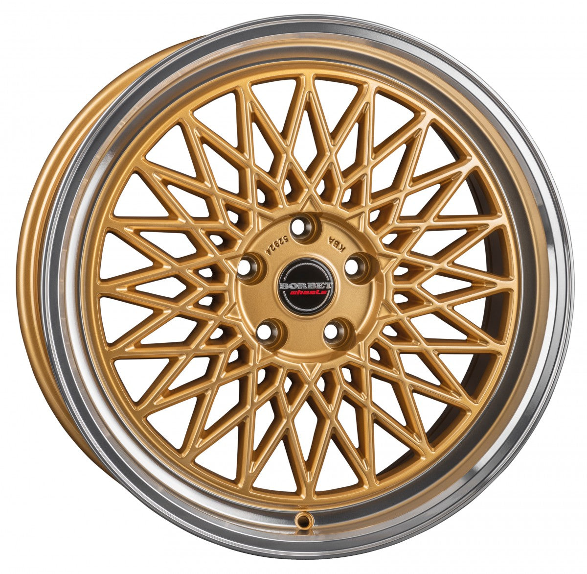 Borbet B gold rim polished 8.5x19 ET45 - LK5/112 ML66.5