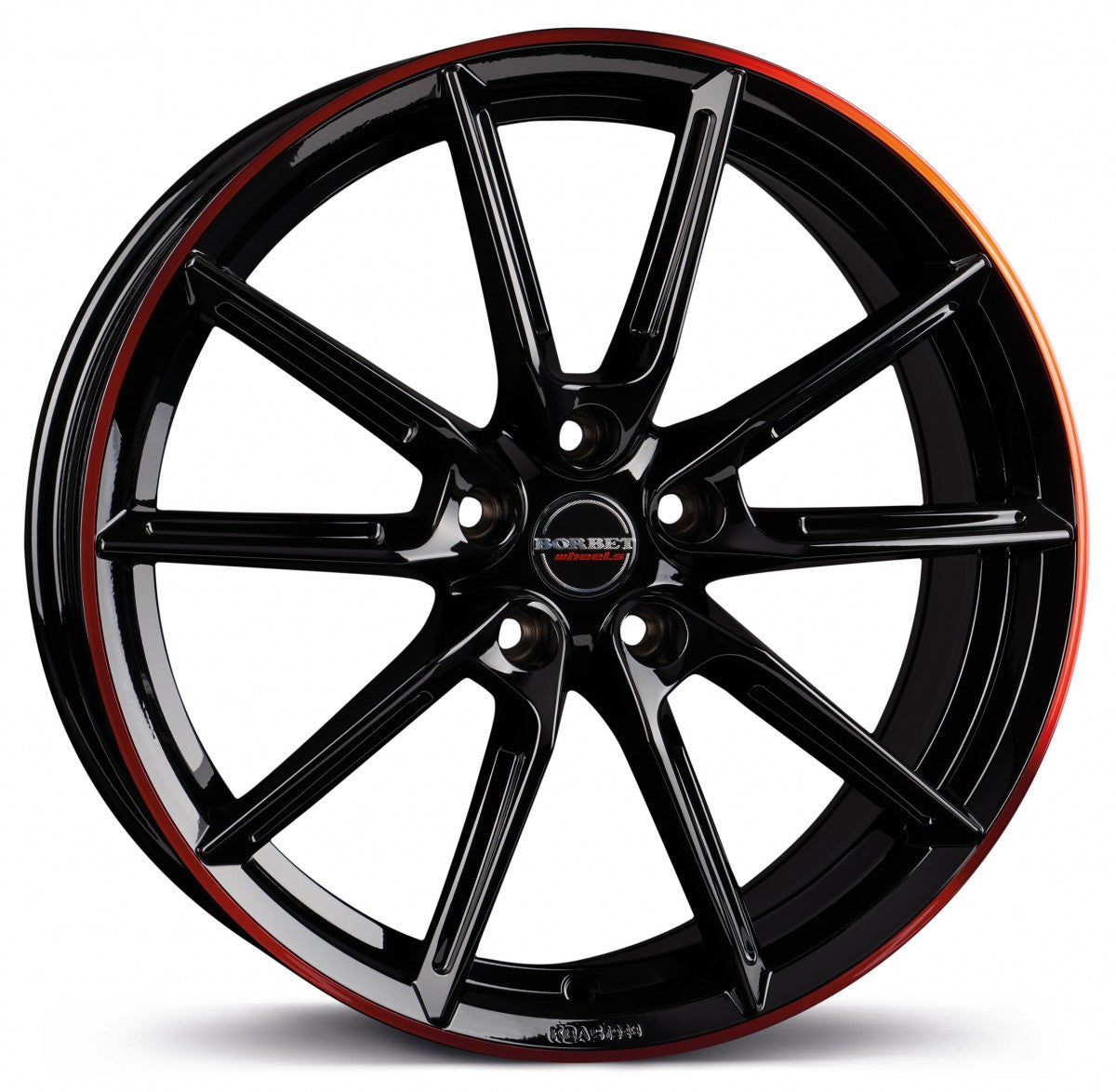 Borbet LX black glossy rim red 8.5x20 ET45 - LK5/112 ML57.1