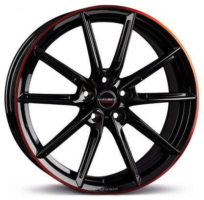 Borbet LX black glossy rim red 8.5x20 ET45 - LK5/112 ML57.1