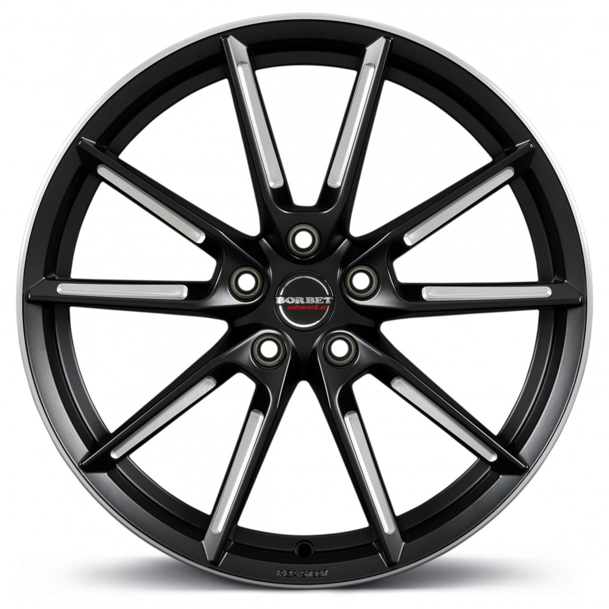 Borbet LX black matt spoke rim polished 8.5x20 ET45 - LK5/108 ML63.4