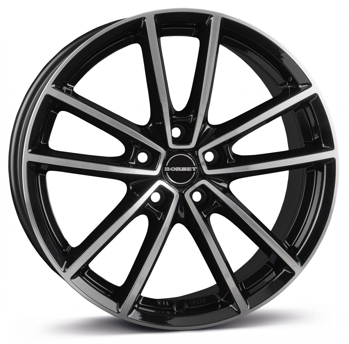 Borbet W black polished glossy 8x18 ET40 - LK5/112 ML66.5