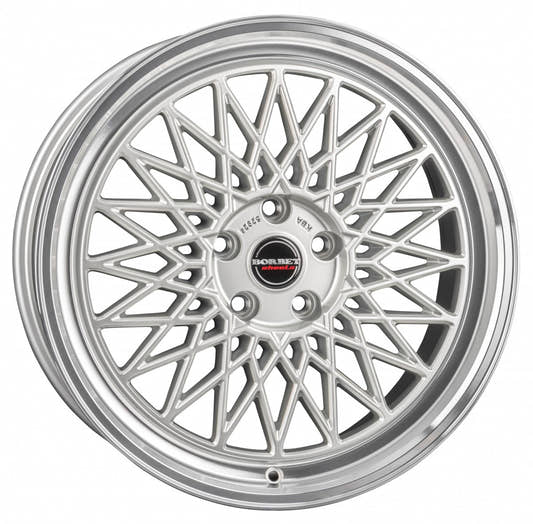 Borbet B silver rim polished 7x17 ET20 - LK4/108 ML65.1