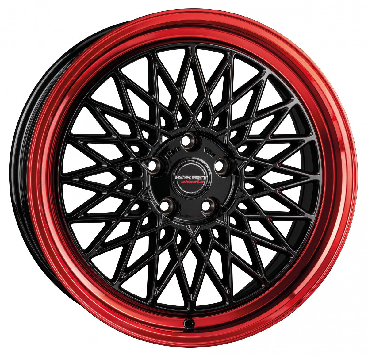 Borbet B black rim red 8.5x19 ET45 - LK5/112 ML66.5
