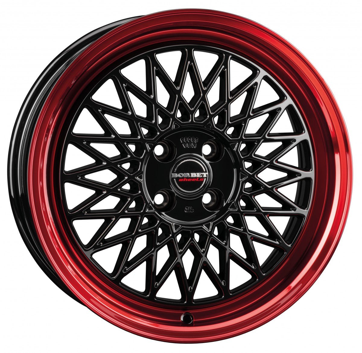 Borbet B black rim red 8.5x19 ET45 - LK5/112 ML66.5