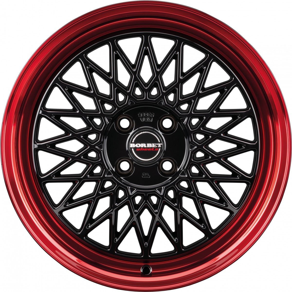 Borbet B black rim red 8.5x19 ET45 - LK5/112 ML66.5