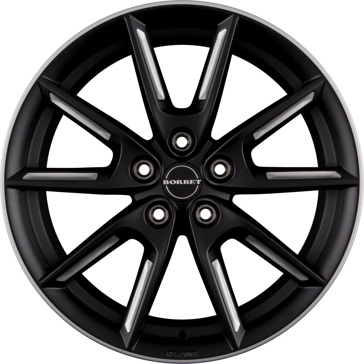 Borbet LX18 black matt silver spoke rim Alufelge 8x18 Zoll ET40 LK 5x112 ML66.6