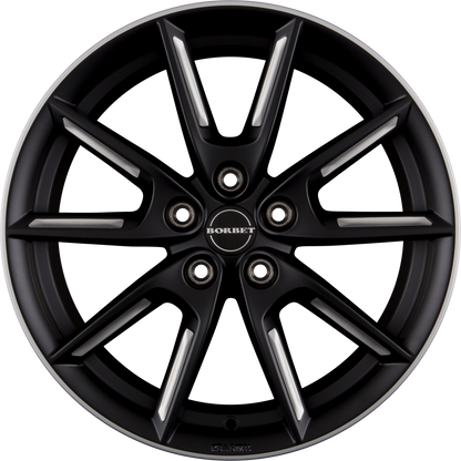 Borbet LX18 black matt silver spoke rim Alufelge 8x18 Zoll ET40 LK 5x112 ML66.6
