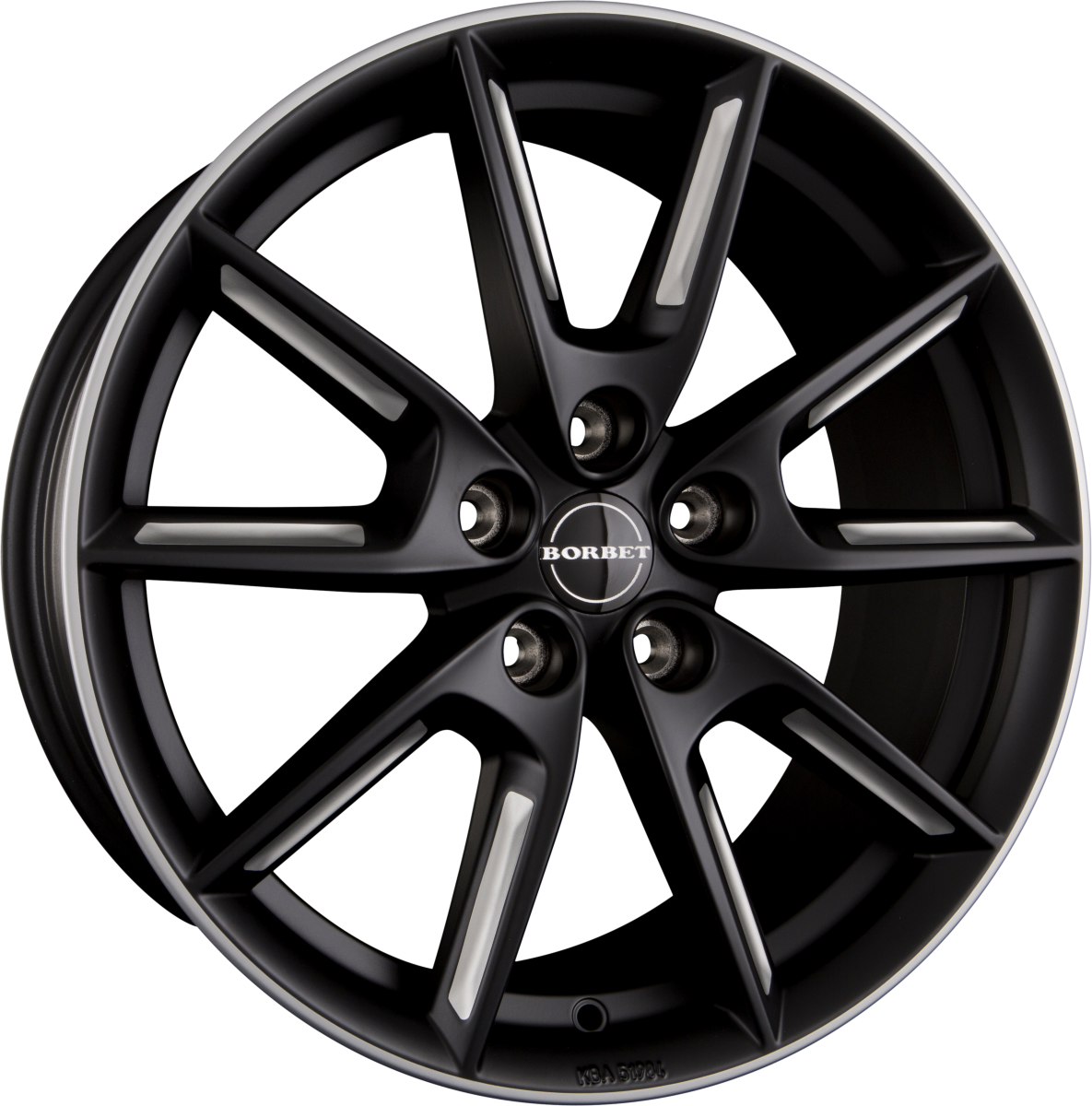 Borbet LX18 black matt silver spoke rim Alufelge 8x18 Zoll ET40 LK 5x112 ML66.6 – Bild 2