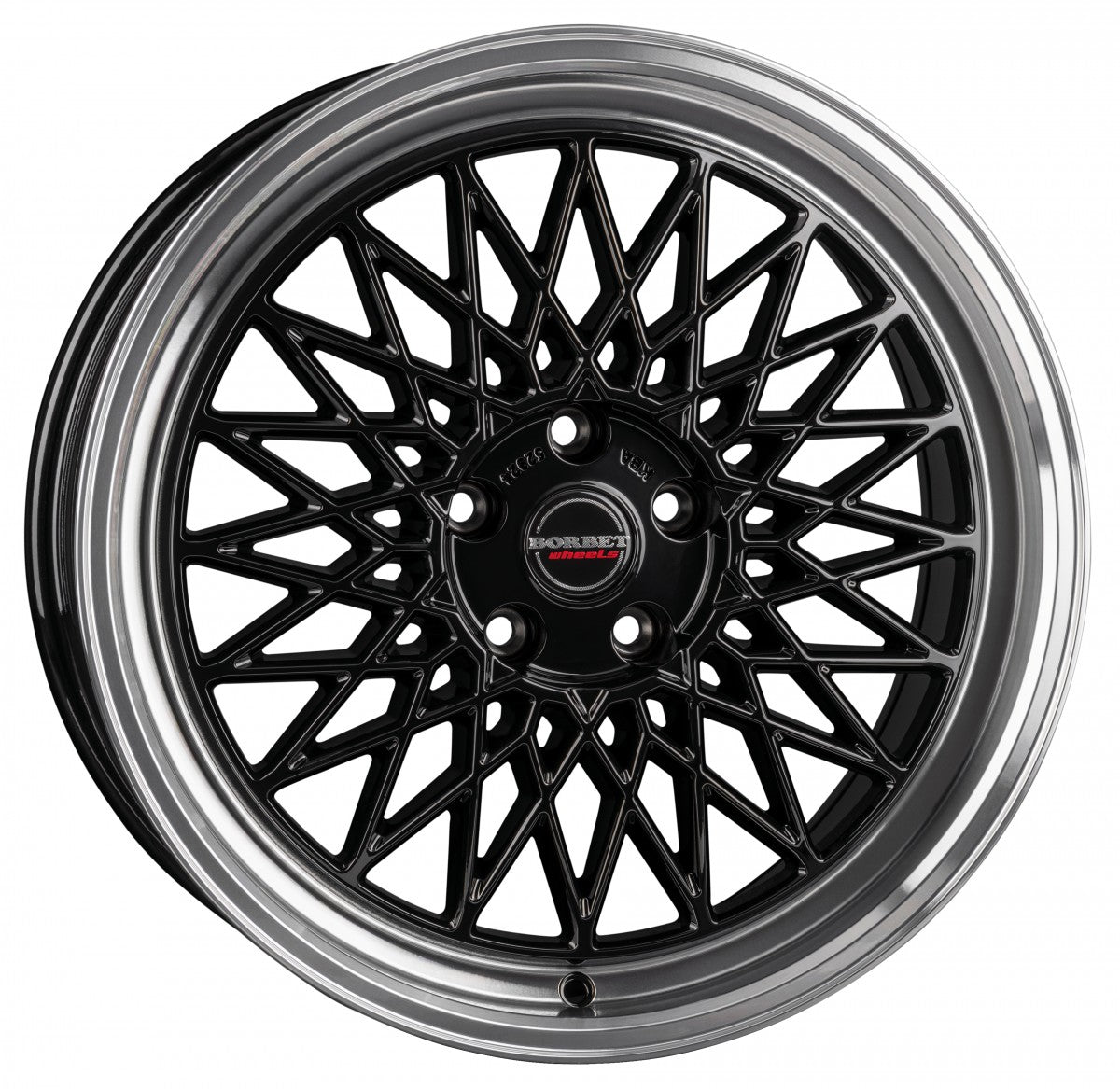 Borbet B black rim polished 8x18 ET35 - LK5/112 ML66.5