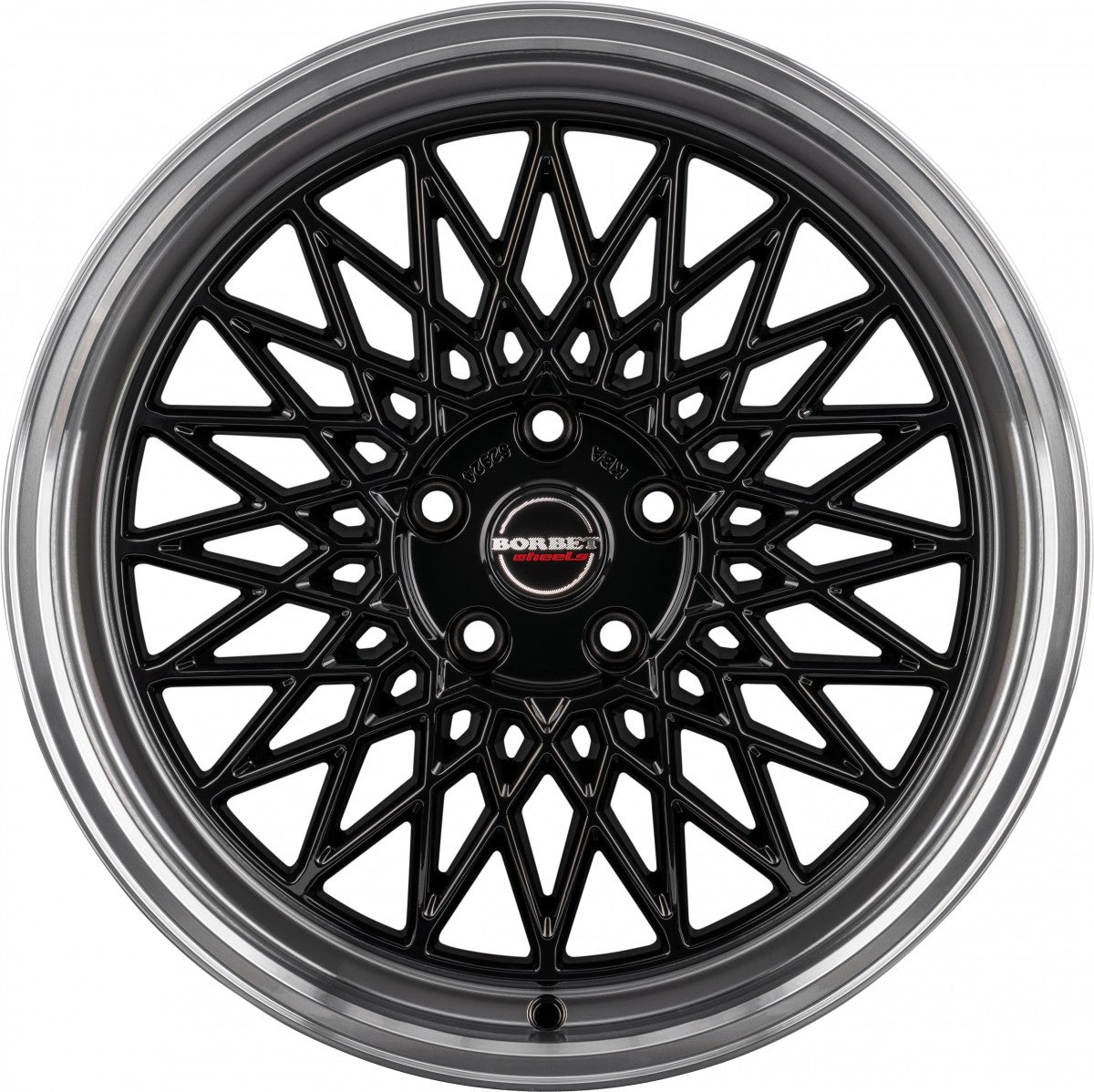 Borbet B black rim polished 8x18 ET35 - LK5/112 ML66.5