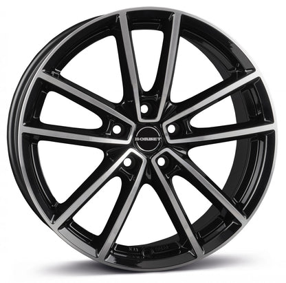 Borbet W black polished glossy 7x17 ET43 - LK5/112 ML57.1