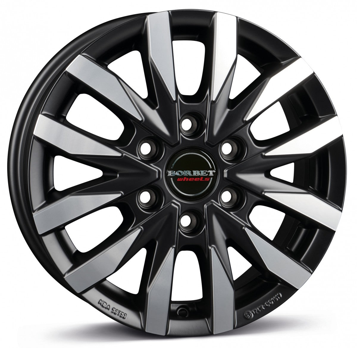 Borbet CW6 black polished matt 7.5x18 ET45 - LK6/114.3 ML66.1