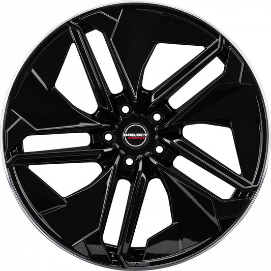Borbet TX black rim polished glossy 9x21 ET45 - LK5/120 ML72.5