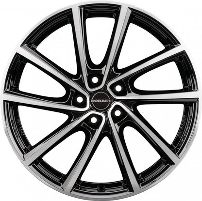Borbet V black polished glossy 7x19 ET45 - LK5/114.3 ML67.1
