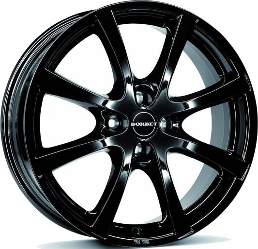 Borbet LV4 black glossy 7x17 ET44 - LK4/100 ML64
