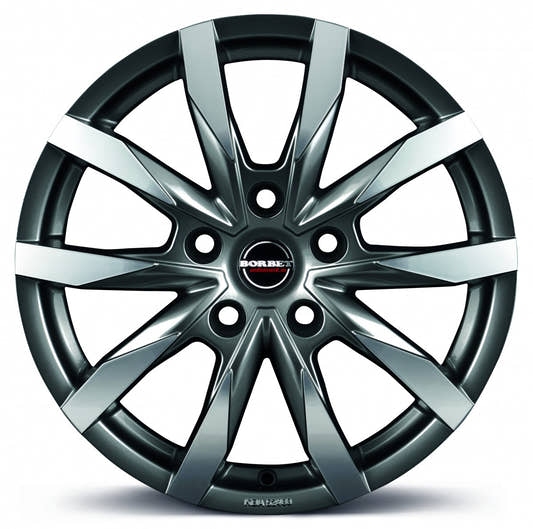 Borbet CW5 mistral anthracite glossy polished 6.5x16 ET66 - LK5/130 ML89.1