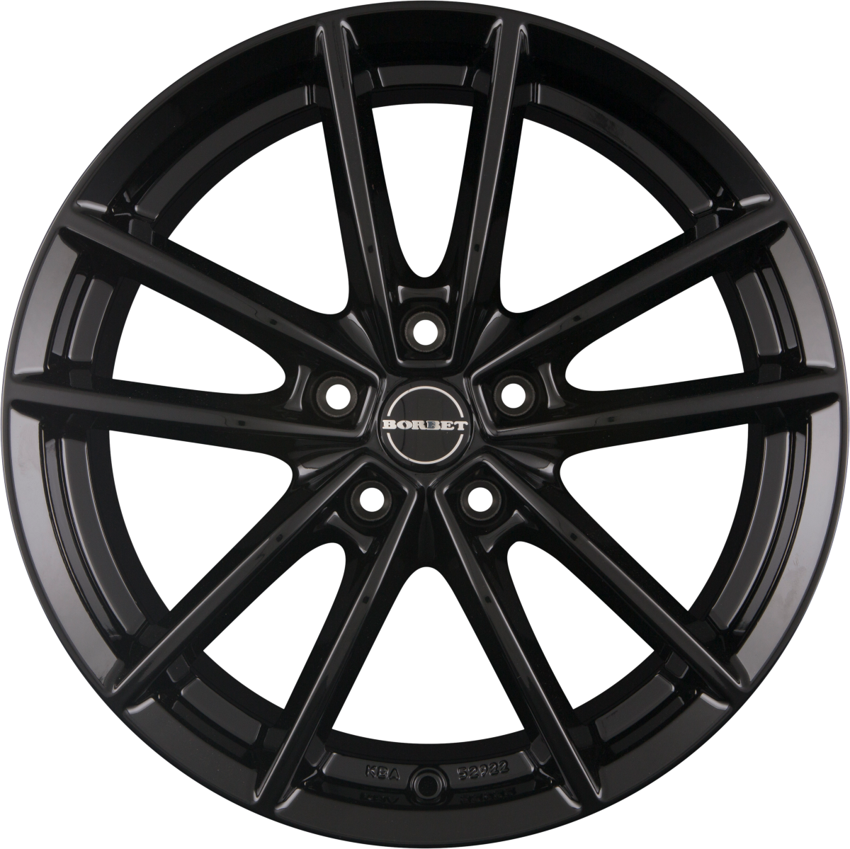 Borbet W Black Glossy Alufelge 8x18 Zoll ET48 LK 5x112 ML66.6