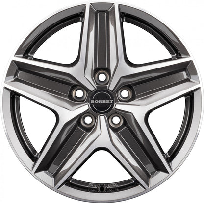 Borbet CWZ mistral anthracite glossy polished 7.5x18 ET43 - LK5/120 ML65.1