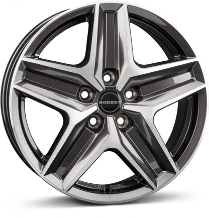 Borbet CWZ mistral anthracite glossy polished 7.5x18 ET53 - LK5/118 ML71.1
