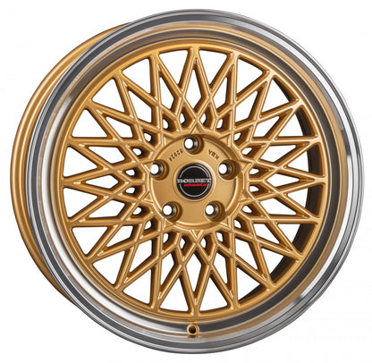 Borbet B gold rim polished 7x17 ET25 - LK4/100 ML64