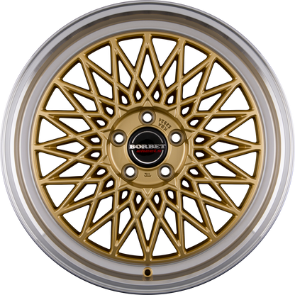 Borbet B Gold Rim Polished Alufelge 7x17 Zoll ET38 LK 4x108 ML63.4