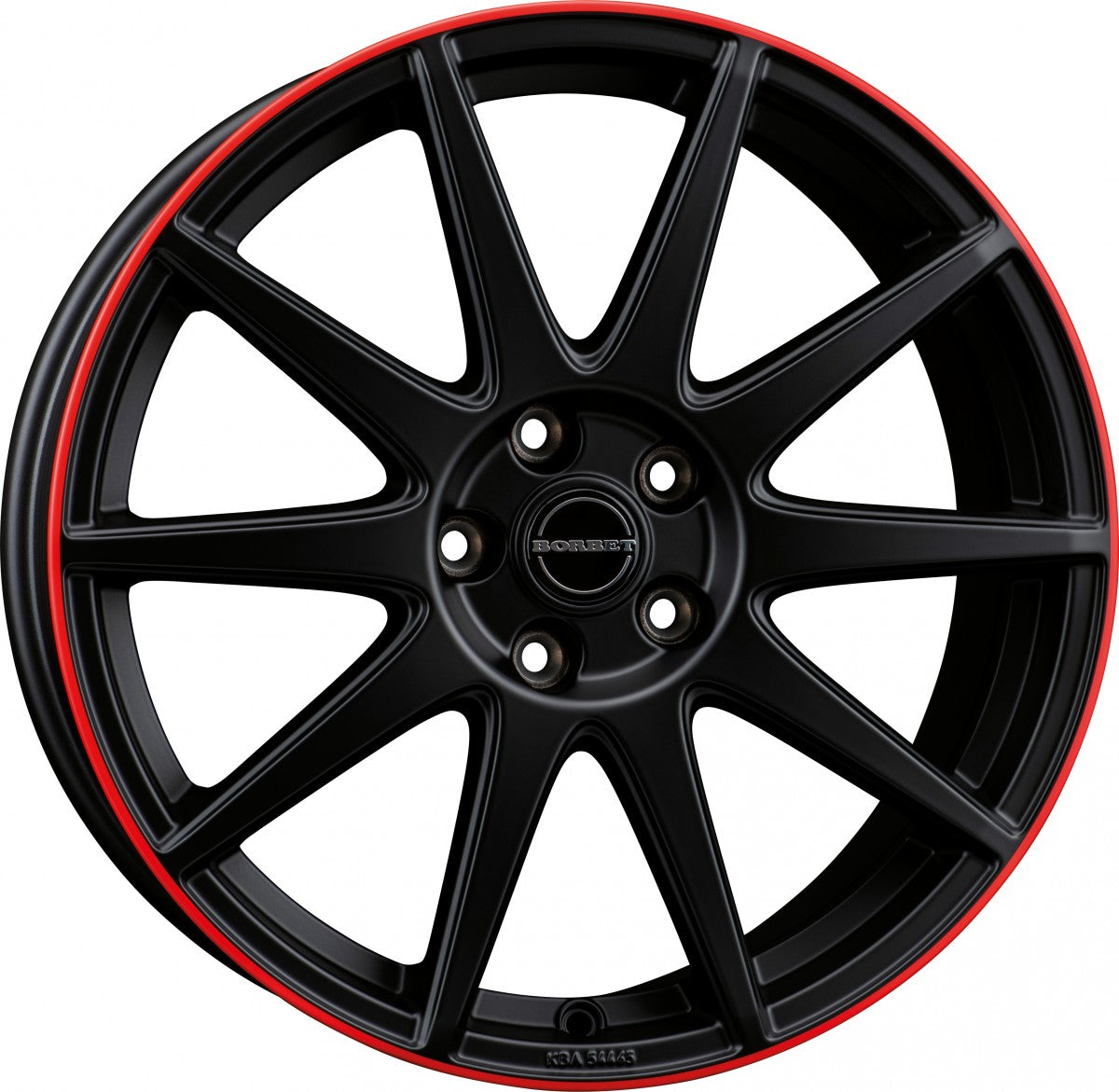 Borbet GTX black matt rim red 8x19 ET50 - LK5/114.3 ML72.5