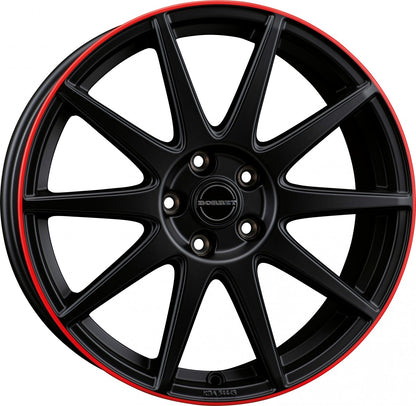 Borbet GTX black matt rim red 8x19 ET50 - LK5/114.3 ML72.5