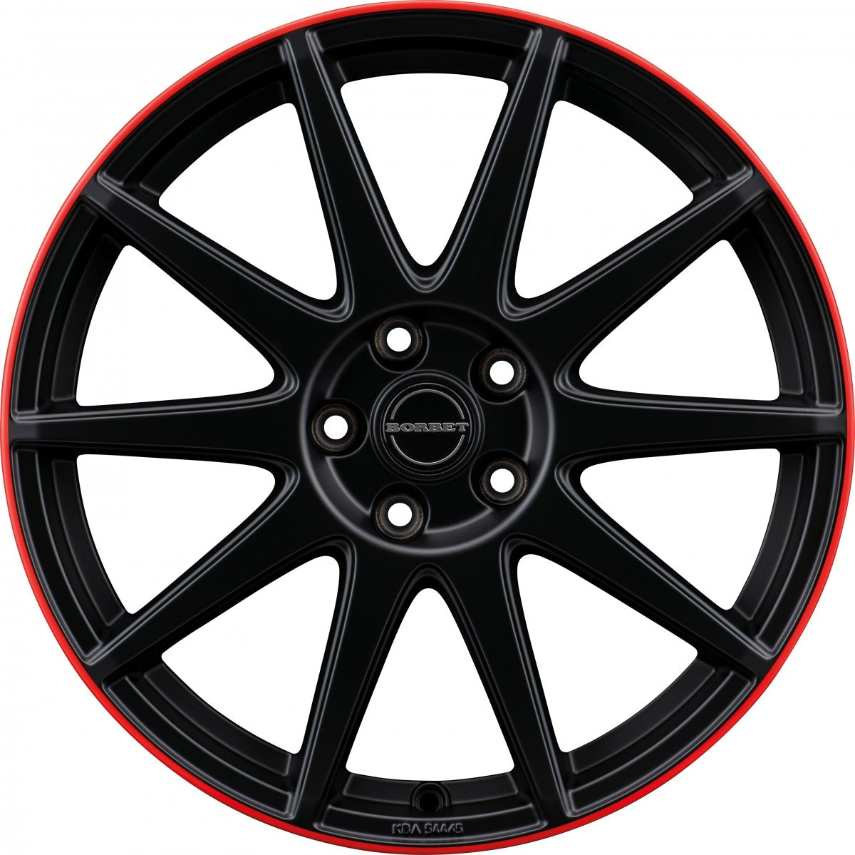Borbet GTX black matt rim red 8x19 ET50 - LK5/114.3 ML72.5